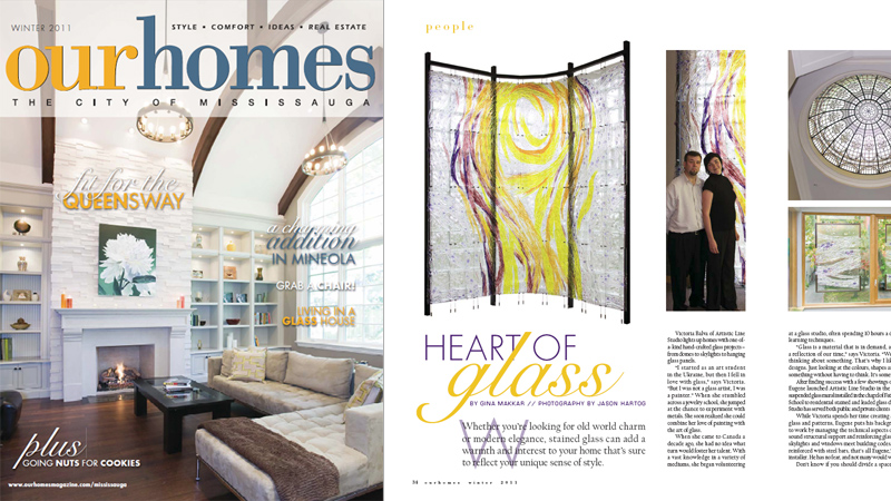 Our Homes Magazine has featured a story Hart of Glass about Artistic Line Studio and their projects. Story by Gina Makkar, photography by Jason Hartog. Our Homes Magazine has featured a story Hart of Glass about Artistic Line Studio and their projects. Story by Gina Makkar, photography by Jason Hartog.