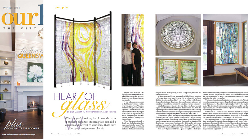 Our Homes Magazine story Hart of Glass about Victoria Balva and Eugene Bakumenko. Story by Gina Makkar, photography by Jason Hartog. Our Homes Magazine has featured a story Hart of Glass about Victoria Balva and Eugene Bakumenko. Story by Gina Makkar, photography by Jason Hartog.