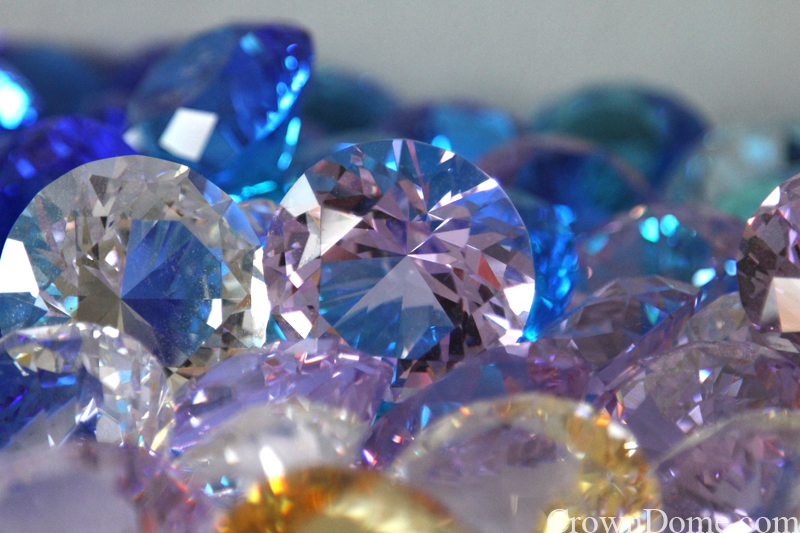 lilac pale amber crystal jewels for stained and leaded glass dome