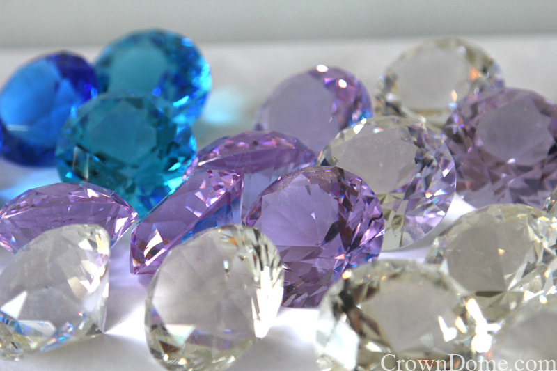 lilac crystal jewels for stained and leaded glass dome