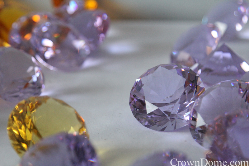 Crystal jewels for the domed leaded glass skylight 