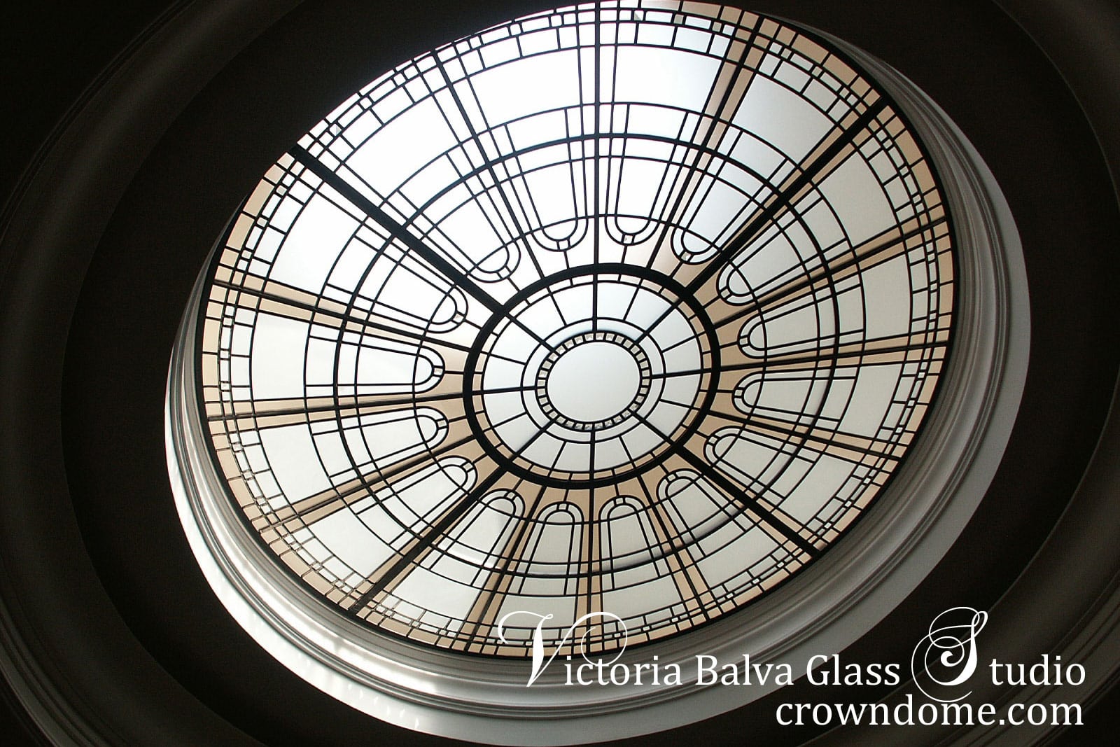 stained and leaded decorative glass skylight with beveled glass