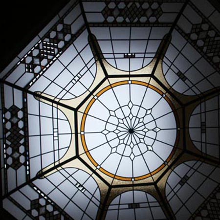 leaded glass octagon domed skylight