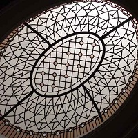 leaded glass eleptical dome skylight