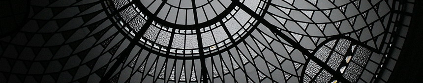 stained and leaded glass dome skylight ceiling with crystals and beveled glass